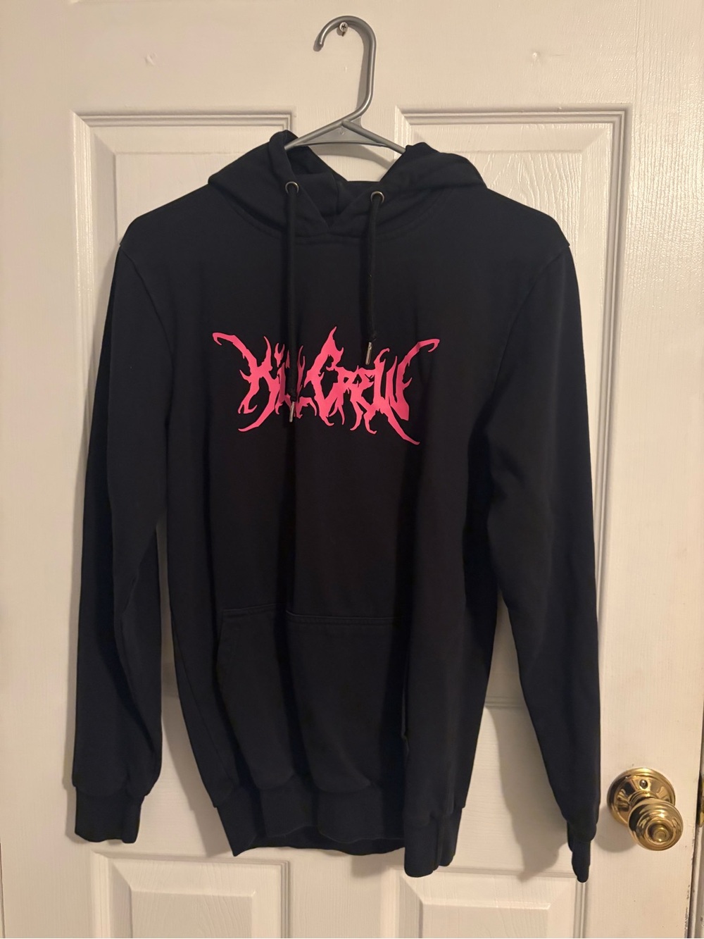 Kill Crew Black Hoodie with Pink Graphic
